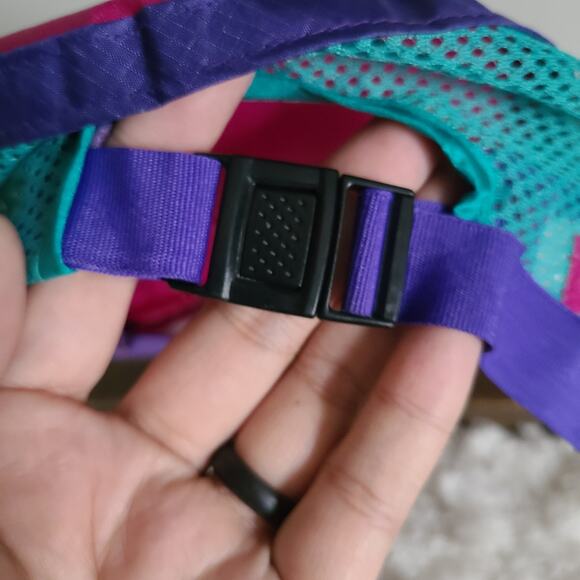 Vintage Columbia 90's Colorblock 5-Pantel Nylon Mesh Retro Hat One Size RARE - Picture 5 of 11